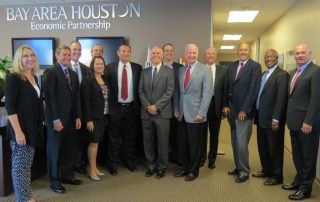 BAHEP President, Bob Mitchell (far right) poses for a picture with Texas Senator Ted Cruz (sixth from left) and BAHEP roundtable members – including Alpha Space President, Stephanie Murphy (fourth from left) – after a roundtable discussion to discuss a NASA reauthorization.