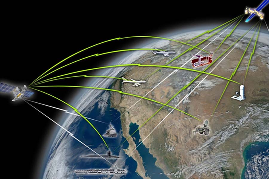 illustration of satellite communication