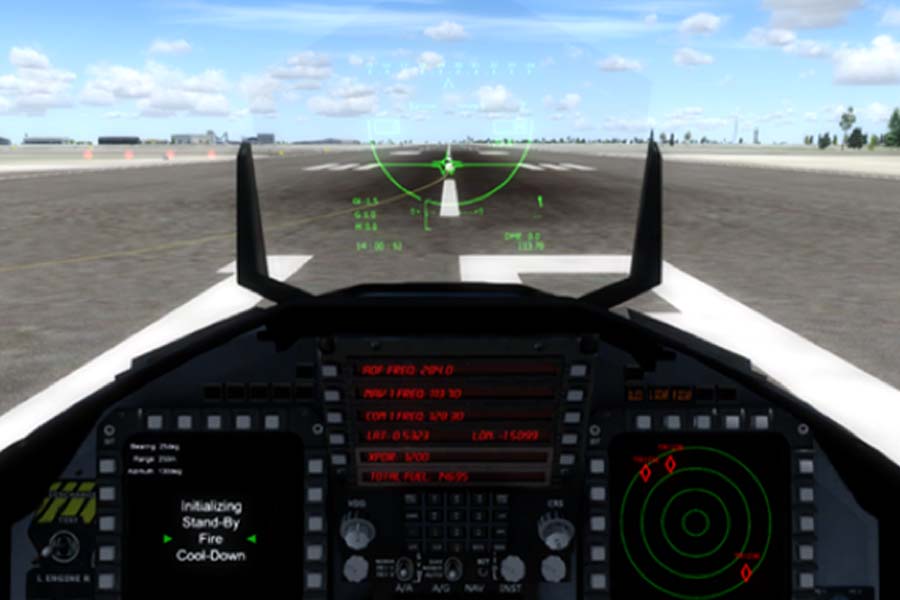 Screen rendering of Flight Simulator program