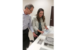 Mark Gittleman and Stephanie Murphy investigate materials for Space Science and Test and Evaluation Facility (SSTEF-1) under the NASA Tipping Point initiative